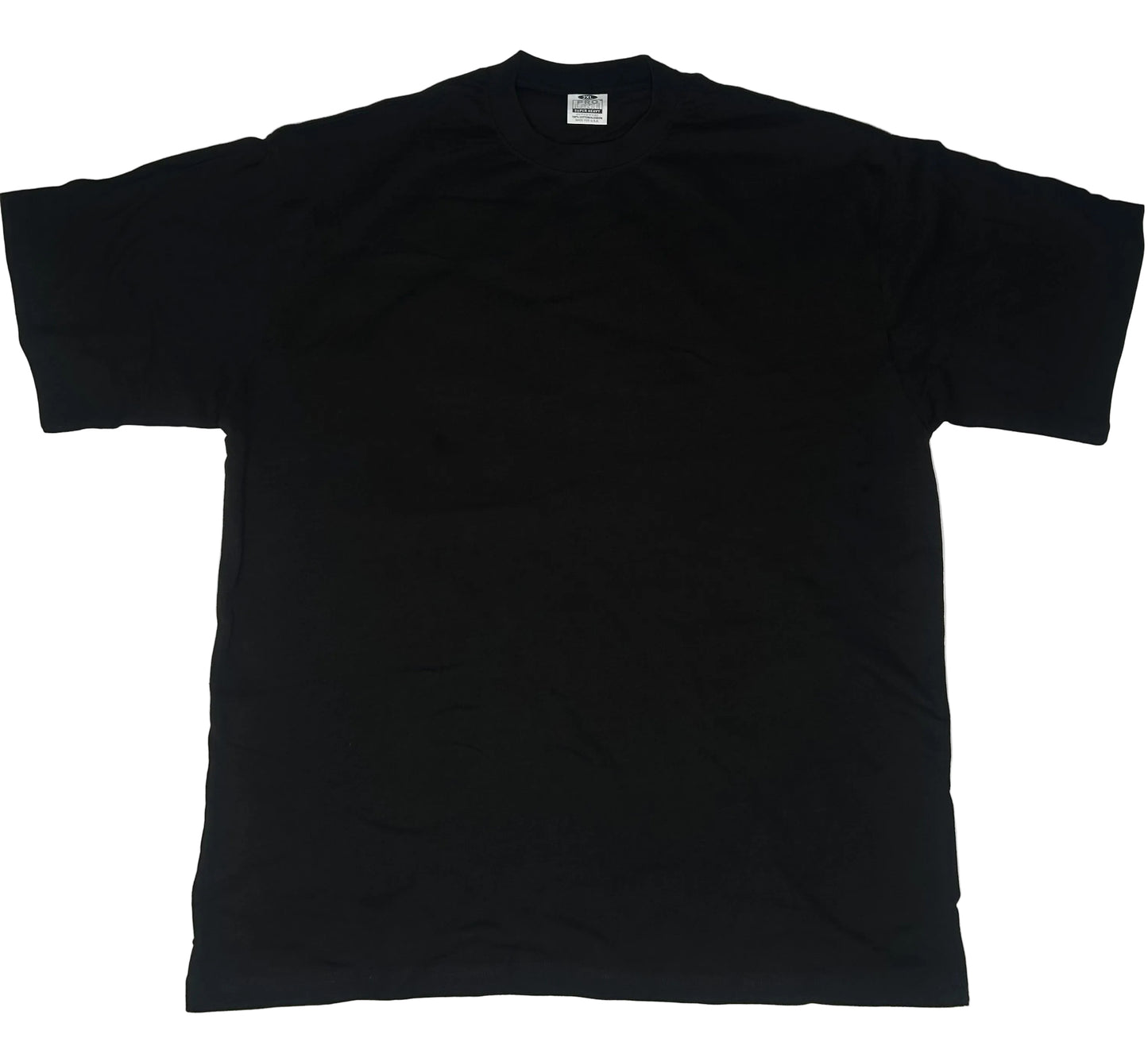 Black Pro Line Super Heavy T-shirt is made in the USA from 100% cotton.