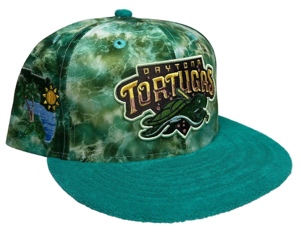 New Era 59FIFTY fitted hat featuring a "Back To The Sea" Daytona Tortugas design.