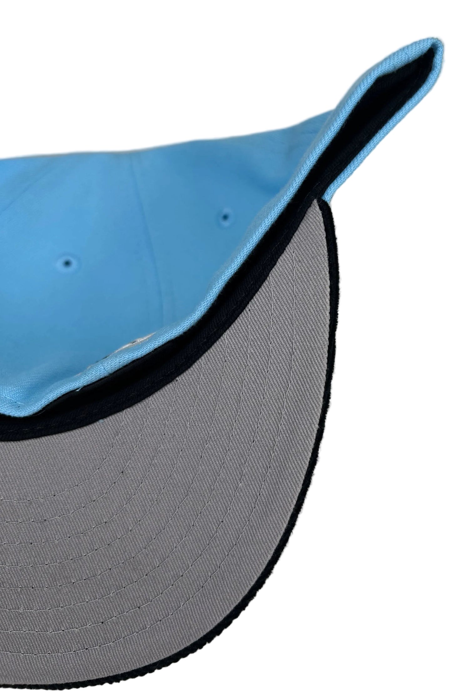 New Era 59FIFTY Oakland Athletics fitted hat featuring a light blue crown, black corduroy visor, and a 1989 World Series patch.