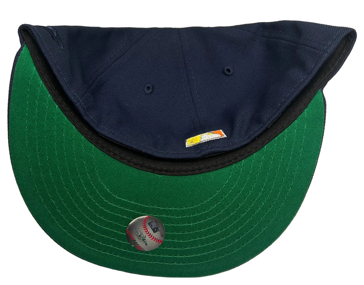 New Era Arizona Diamondbacks "Digimon” Oceanside Blue 59FIFTY fitted hat featuring a yellow and red snake 'D' logo and a 1998 inaugural side patch