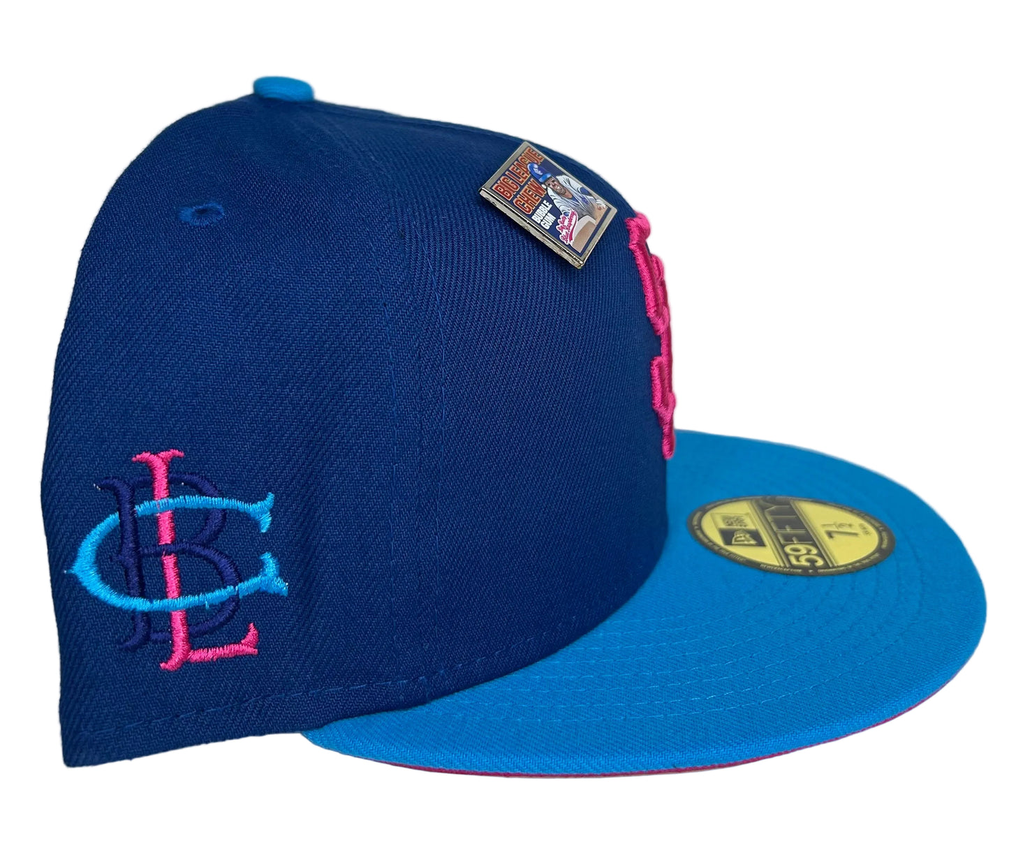 San Francisco Giants New Era Blue/Light Blue MLB x Big League Chew Big Rally Blue Raspberry Flavor Pack 59FIFTY Fitted Hat.