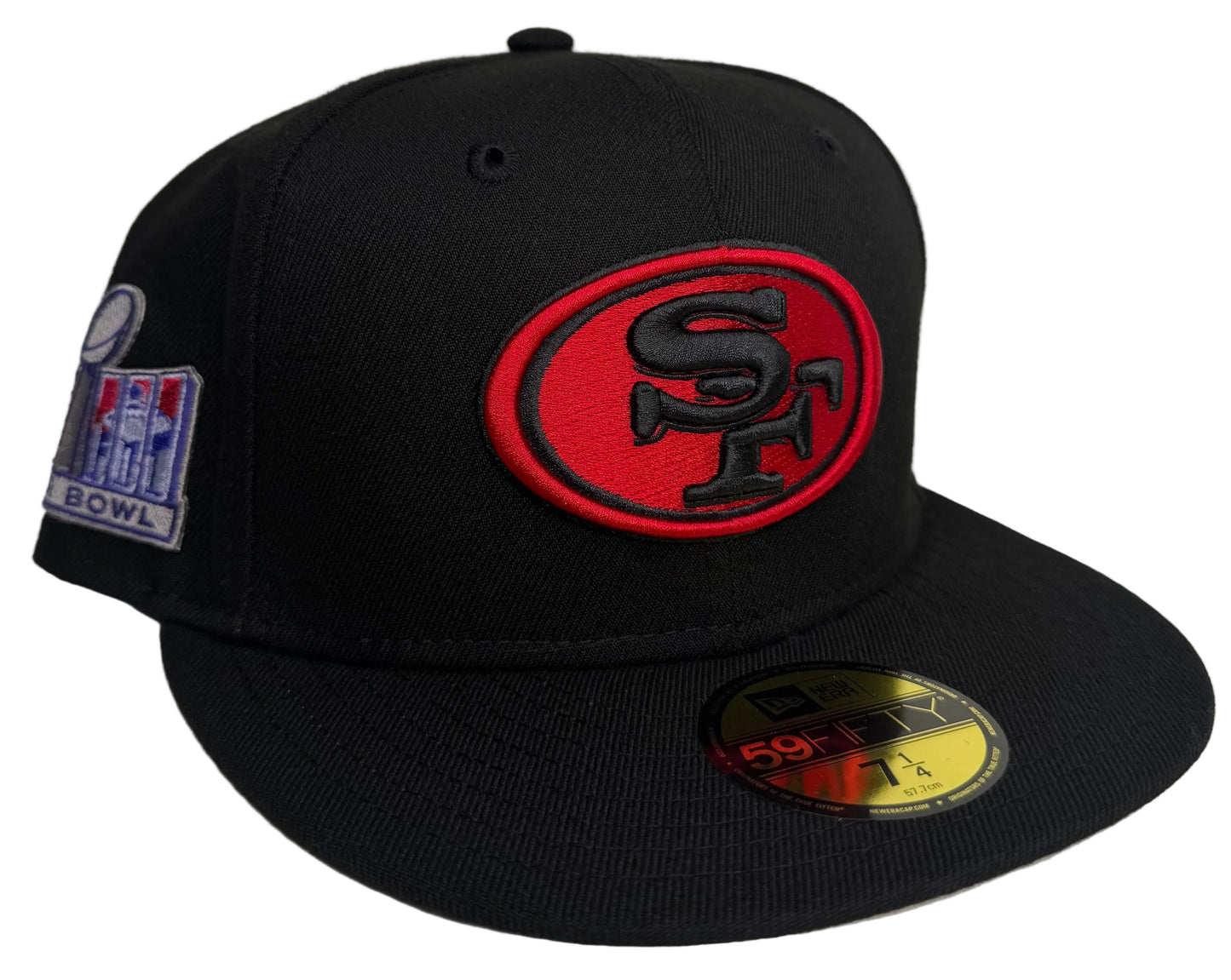 New Era Black San Francisco 49ers Super Bowl LVIII Side Patch 59FIFTY Fitted Hat.