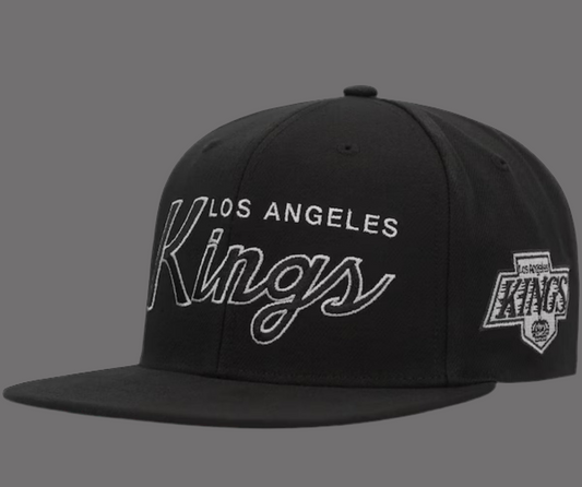 Los Angeles Kings Mitchell & Ness Core Team Script 2.0 Snapback Hat - Black