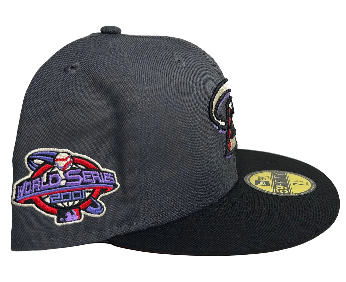 New Era Arizona Diamondbacks “Burning Rubber” 2001 World Series Fitted Hat 59Fifty Fitted Hat.