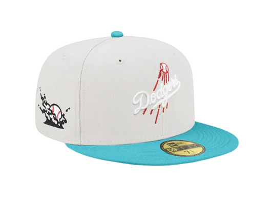 Los Angeles Dodgers Alternate Logo Stone Aqua 2 Tone 2007 Splash Hit All Star Game SP 59Fifty Fitted