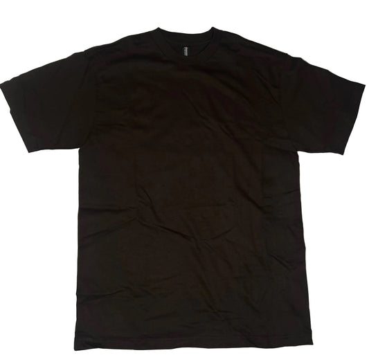 crewneck t-shirt by Startex features a lightweight fabric construction Chocolate colored, blank.