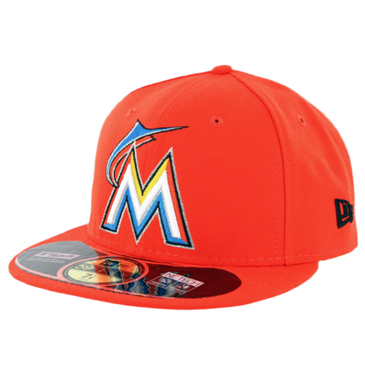Miami Marlins Orange New Era 59Fifty On Field Cap