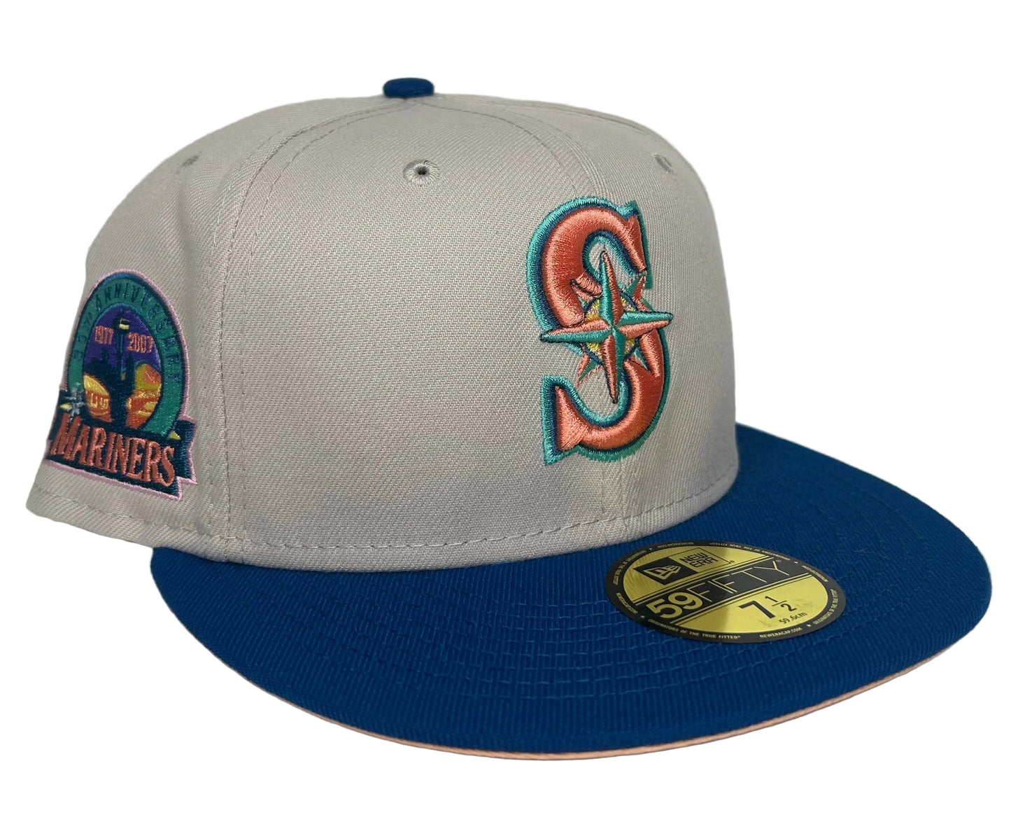New Era Seattle Mariners 59FIFTY fitted hat from the "Ocean Drive" pack, featuring a 30th Anniversary side patch.
