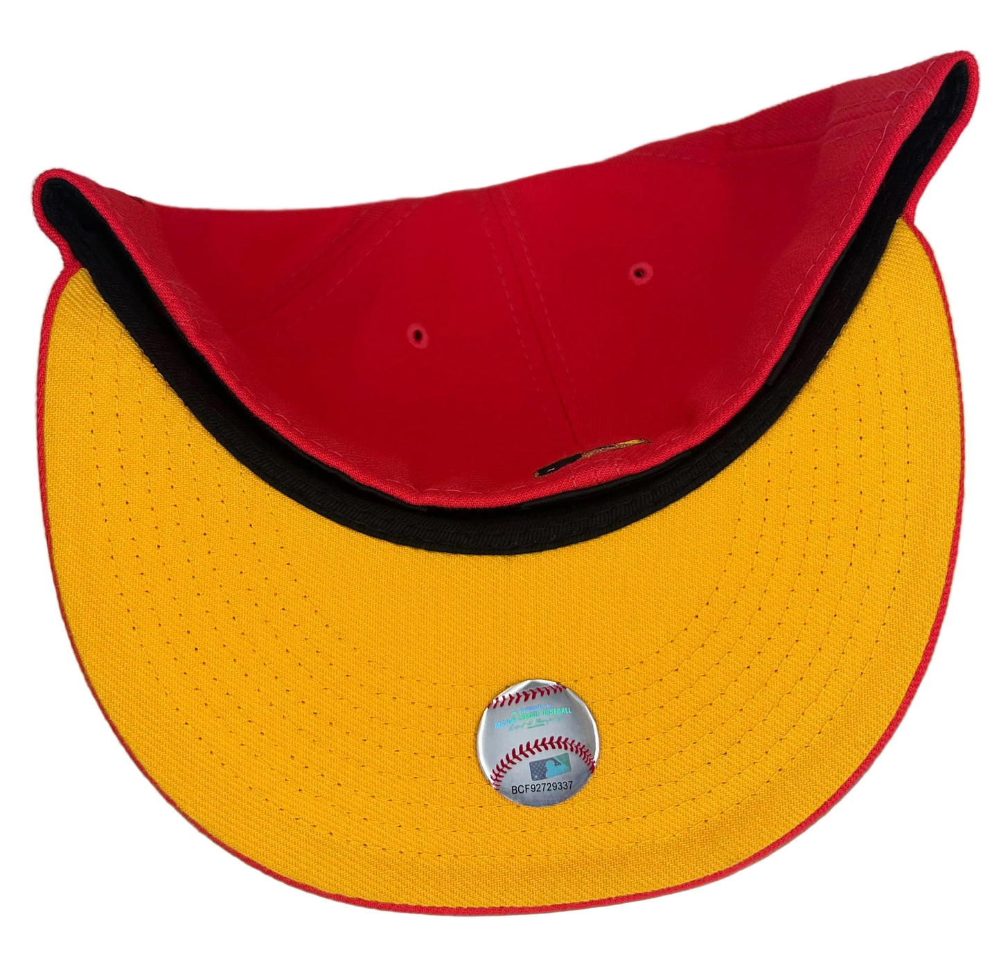 Arizona Diamondbacks New Era 59FIFTY fitted hat features a red crown and a 1998 Inaugural Season side patch.