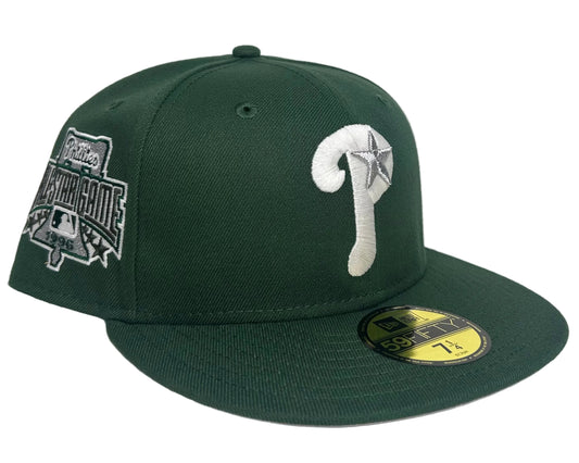 New Era Philadelphia Phillies 1996 All-Star Game 59FIFTY fitted hat in a dark green colorway.