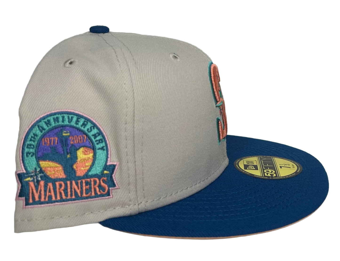 New Era Seattle Mariners 59FIFTY fitted hat from the "Ocean Drive" pack, featuring a 30th Anniversary side patch.