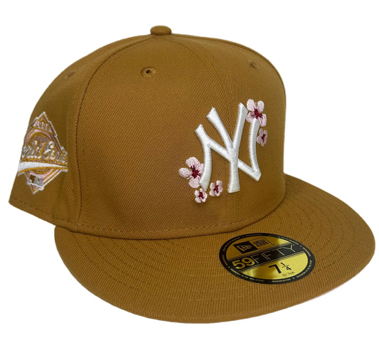 New Era New York Yankees Wheat & Cherry Blossom W/ a Pink UV 59FIFTY Fitted Hat.