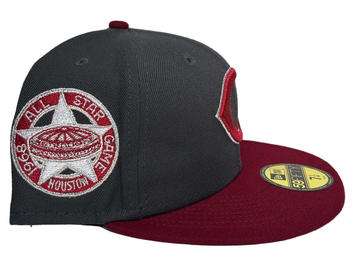 Cincinnati Reds New Era 59FIFTY fitted hat featuring a 1968 All-Star Game Houston side patch.
