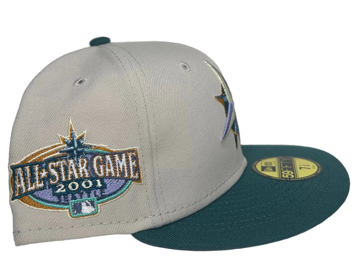 New Era 59Fifty Seattle Mariners fitted cap featuring a 2001 All-Star Game side patch.