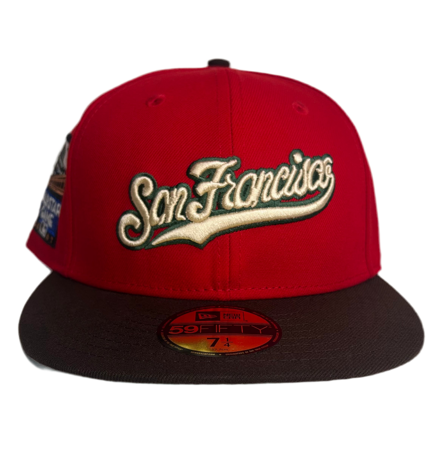 NEW ERA “BLOOD MONEY" SF GIANTS FITTED HAT (SCARLET/BURNT WOOD).