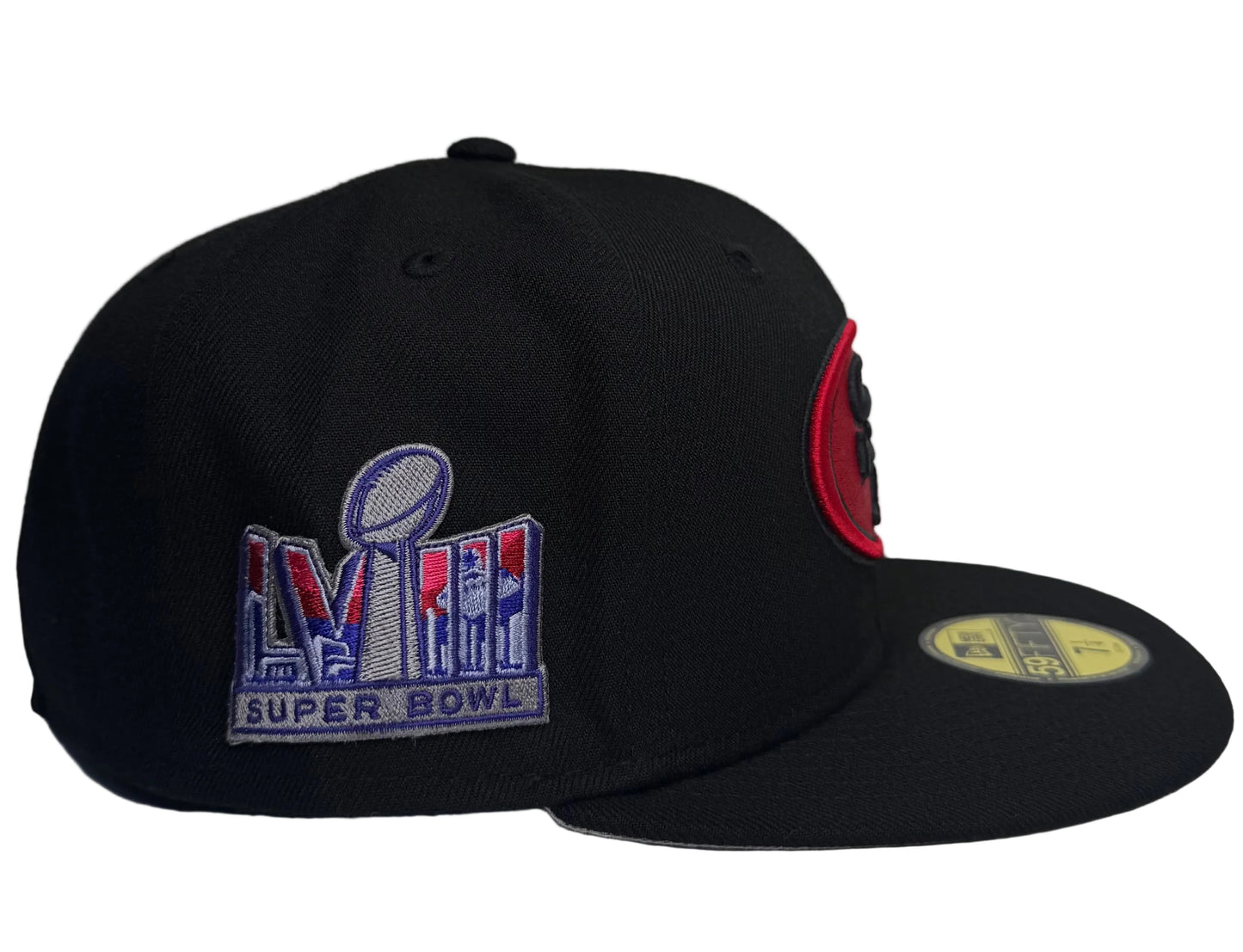 New Era Black San Francisco 49ers Super Bowl LVIII Side Patch 59FIFTY Fitted Hat.