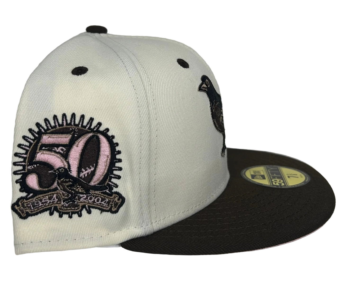 New Era 59Fifty Baltimore Orioles fitted cap featuring a 50th-anniversary patch.