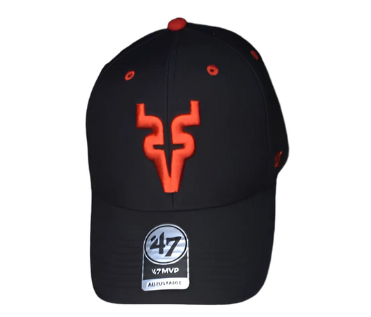 Black and Red 47 Brand MVP adjustable Venados de Mazatlán baseball cap. 
