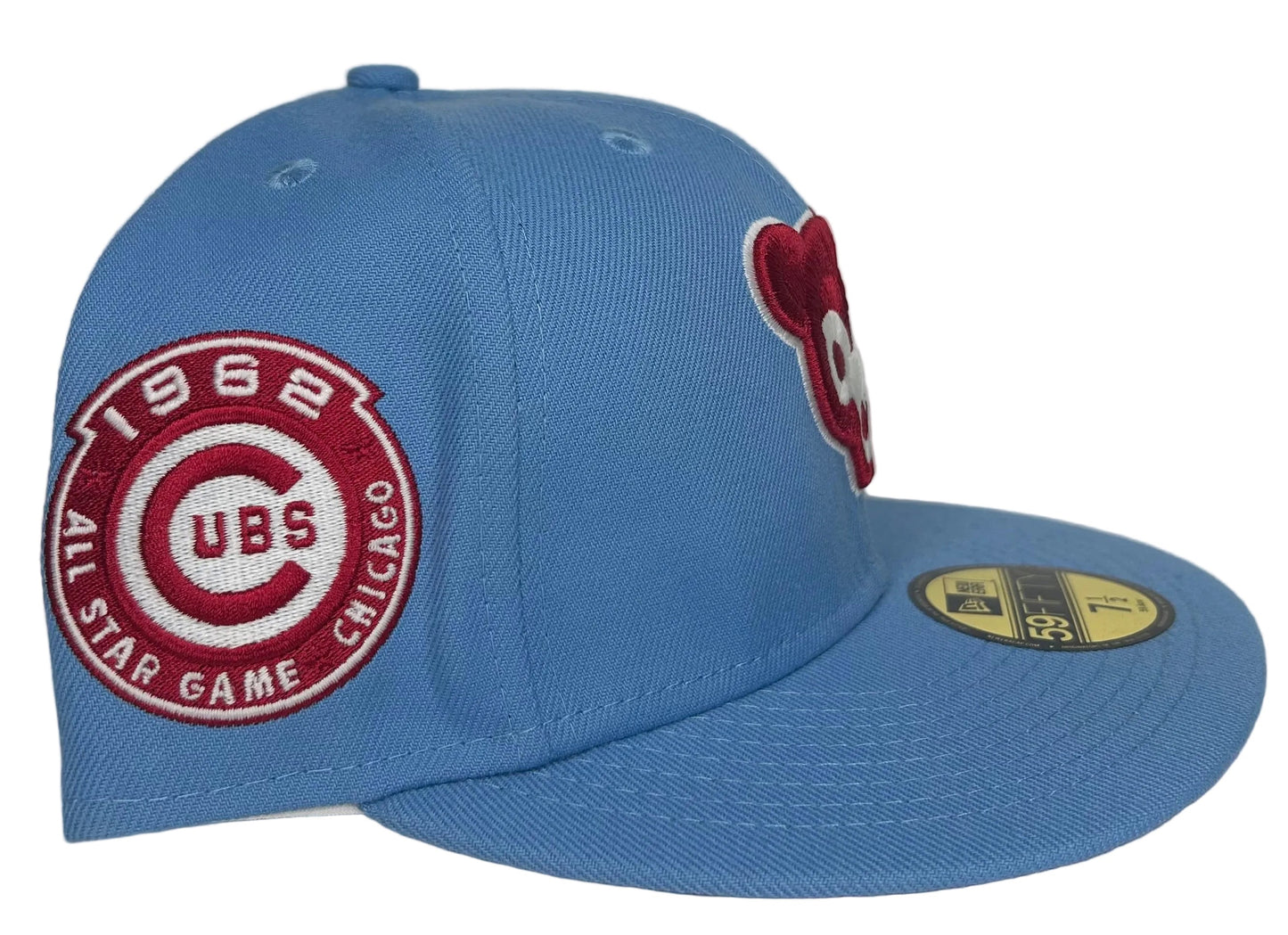 New Era 59FIFTY Chicago Cubs fitted hat features a red 1962 All-Star Game patch on the side.