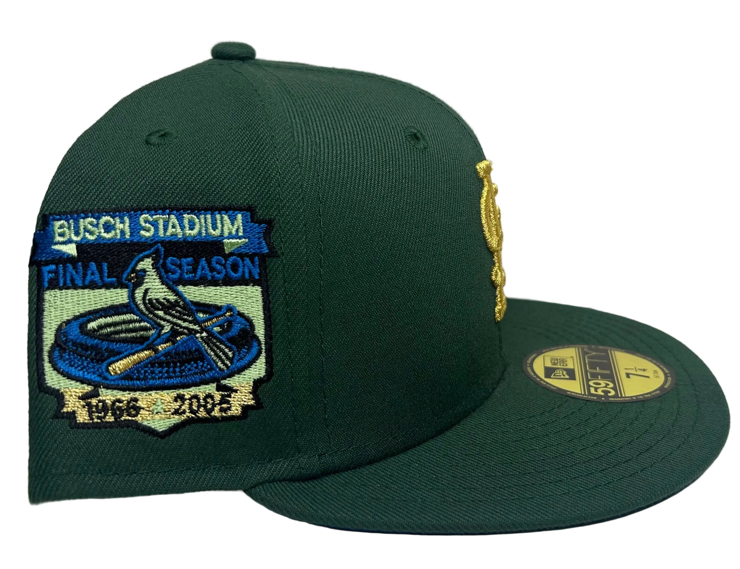 St. Louis Cardinals “Magic Tree House” Pine Green W/  Busch Stadium side Patch & Blue UV 59fifty New Era Fitted Hat.
