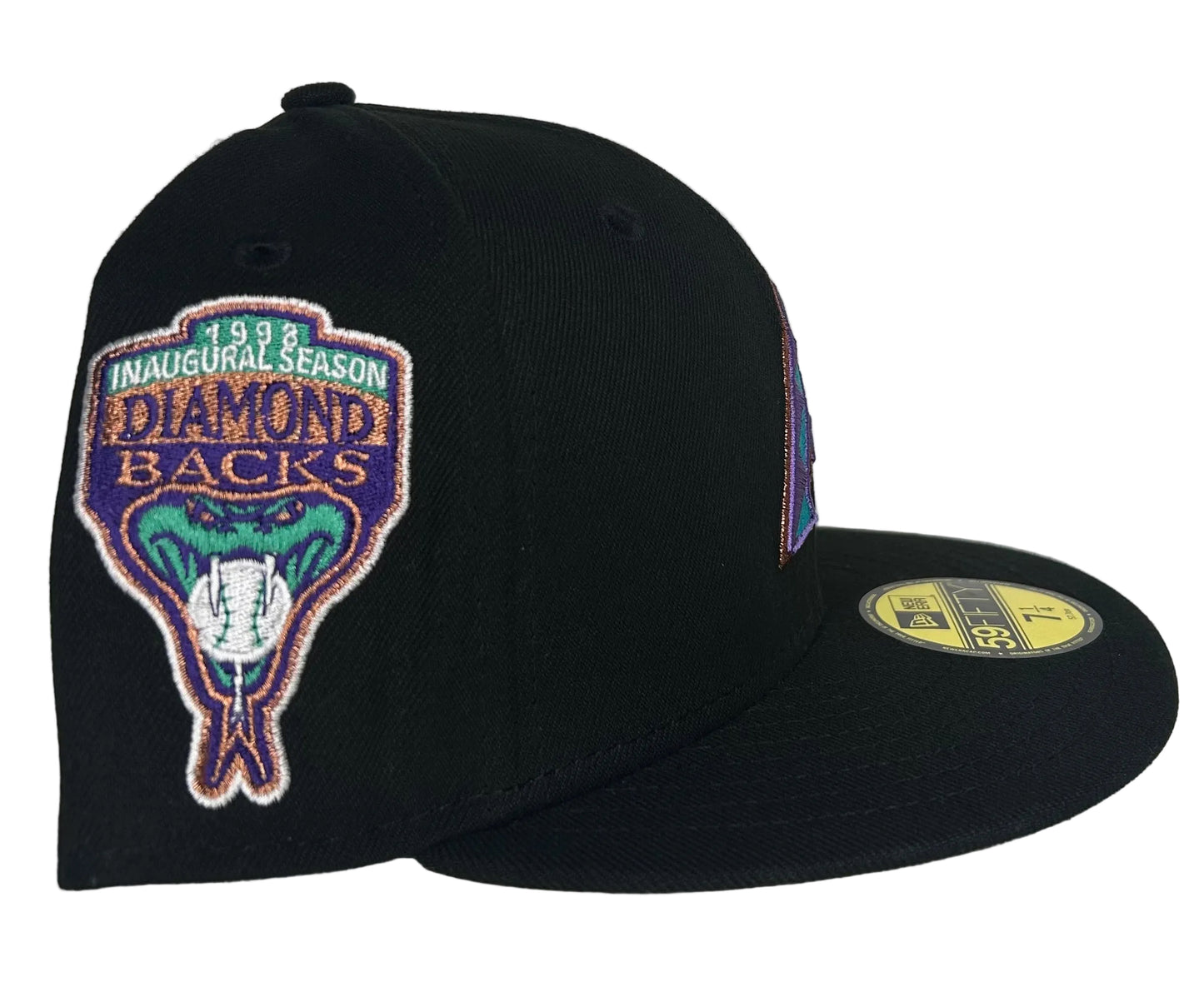 New Era 59FIFTY Arizona Diamondbacks fitted hat featuring a 1998 Inaugural Season side patch.