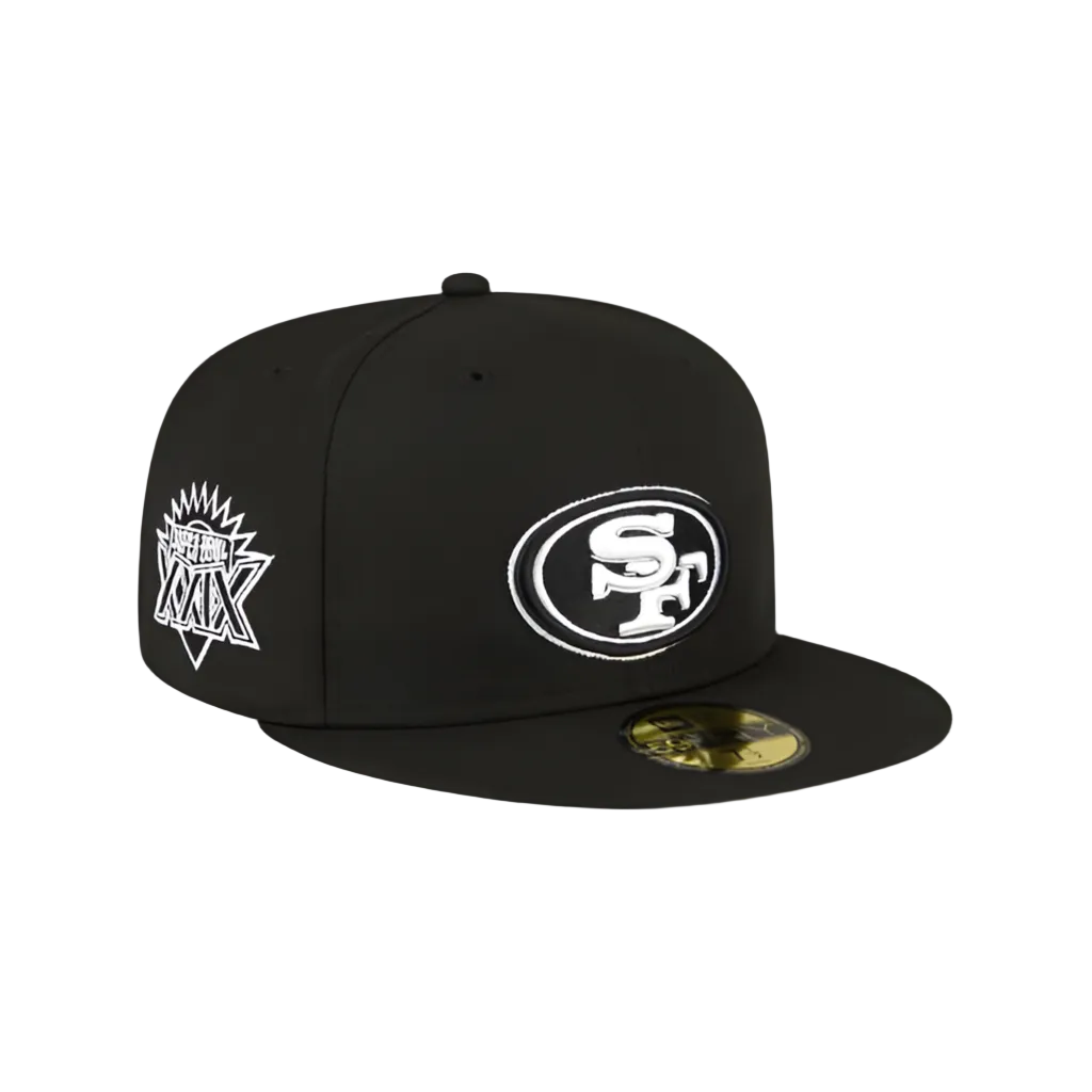 SAN FRANCISCO 49ERS FITTED NEW ERA 59FIFTY SUPER BOWL XXIX  HAT BLACK WHITE