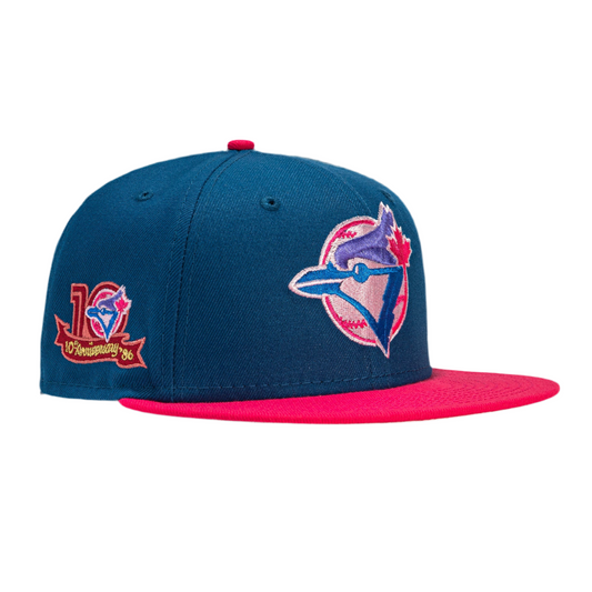 New Era 59Fifty Toronto Blue Jays 10th Anniversary Patch Hat - Indigo Pink