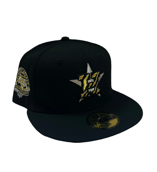“Tiger” Houston Astros 45th Anniversary Black / Gold 59Fifty New Era fitted Hat.