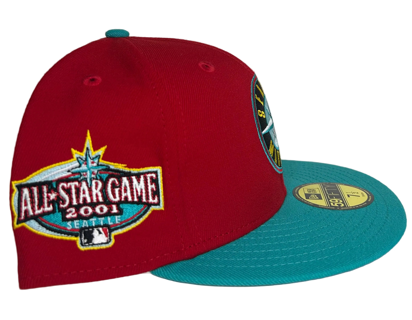New Era Seattle Mariners Captain Planet 2.0 2001 All Star Game Patch Logo HC Exclusive 59Fifty Fitted Hat.