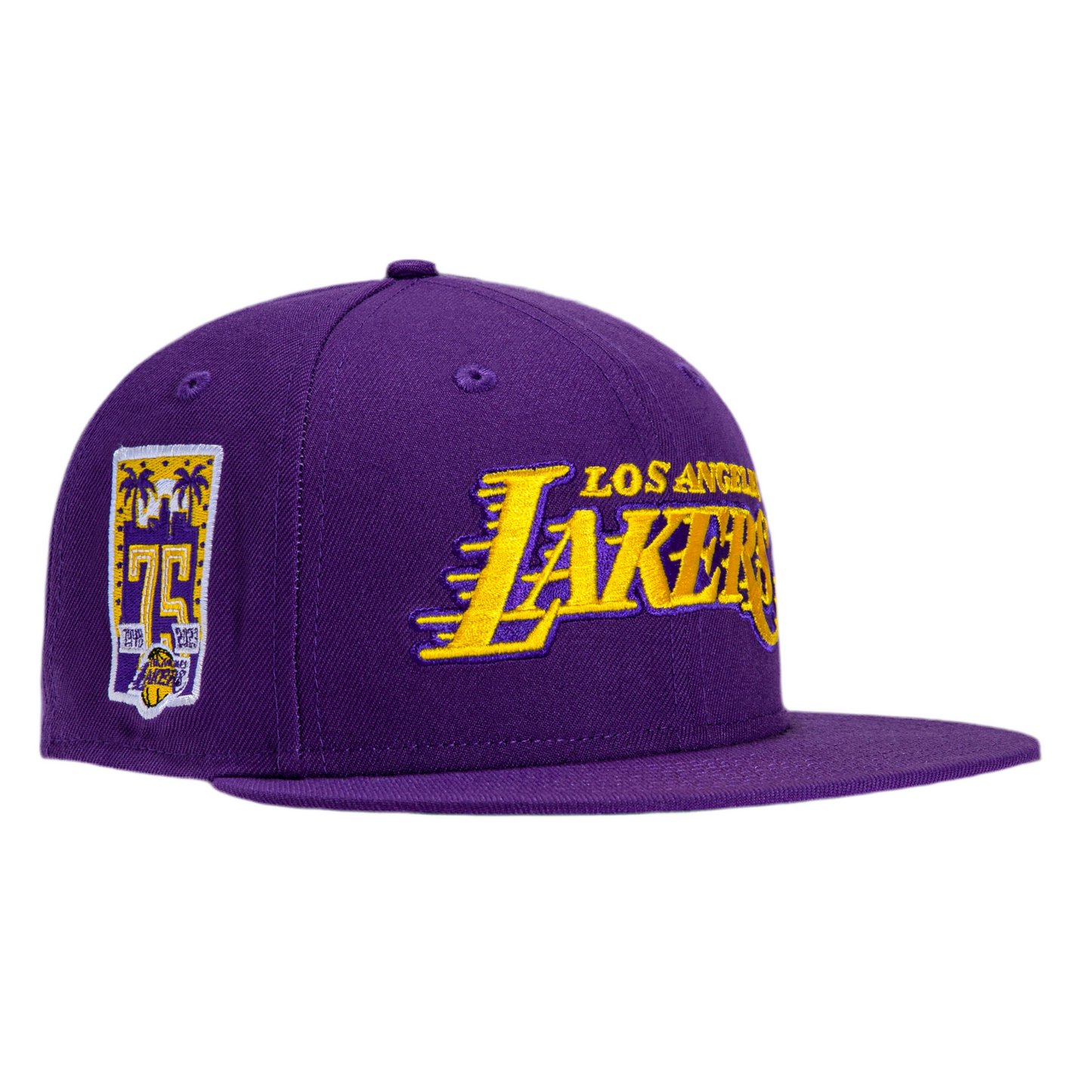 New Era 59Fifty  Los Angeles Lakers 75th Anniversary Patch Word Hat - Purple