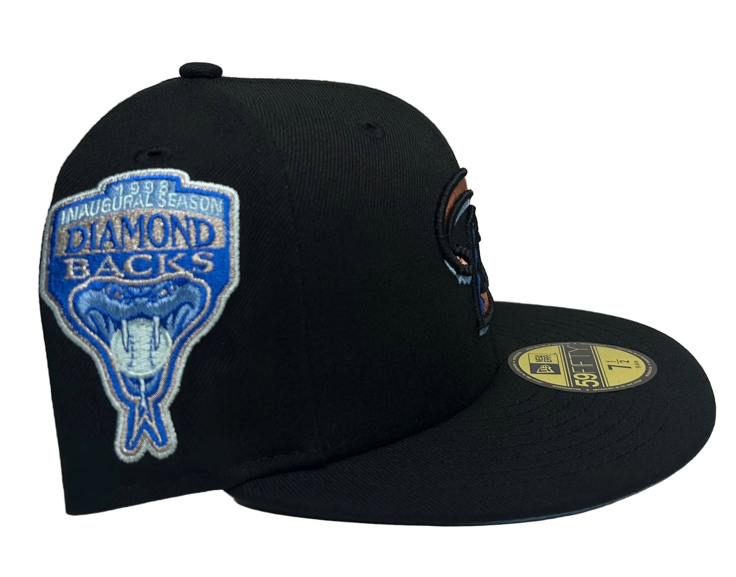 New Era Arizona Diamondbacks "Icy" fitted cap featuring a copper and blue logo and a 1998 inaugural season side patch.