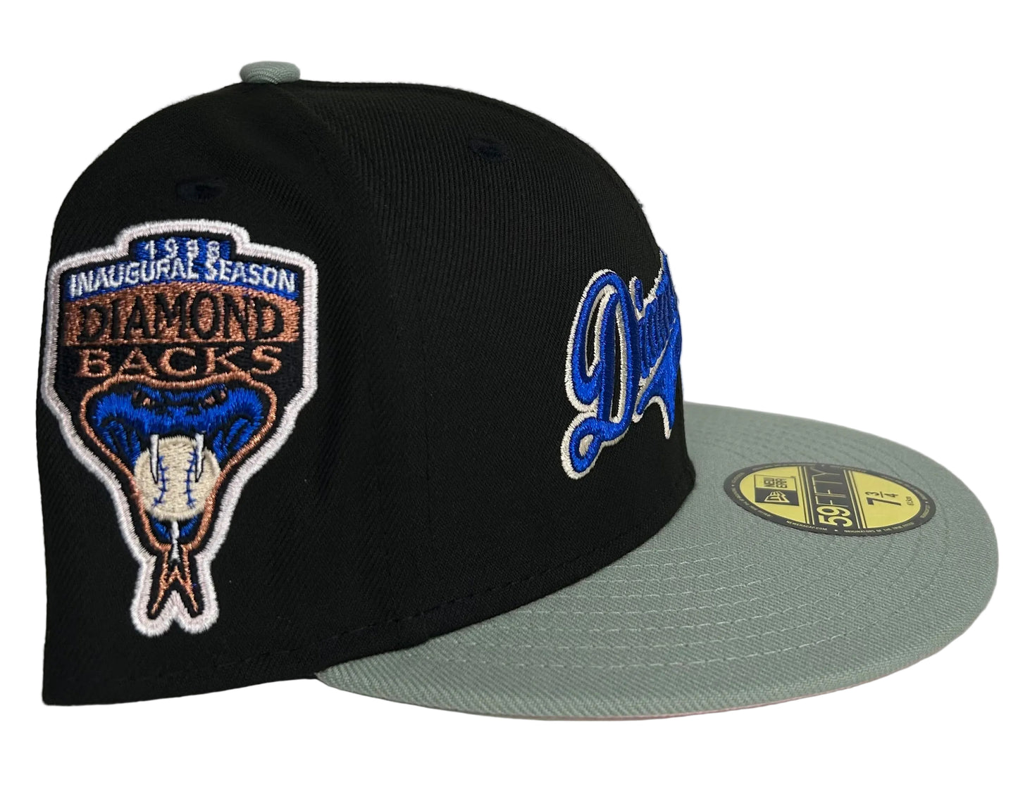HC Arizona Diamondbacks 2-Tone (Black/ Grey) W/ a  1998 Inaugural Season Patch & a Pink UV.