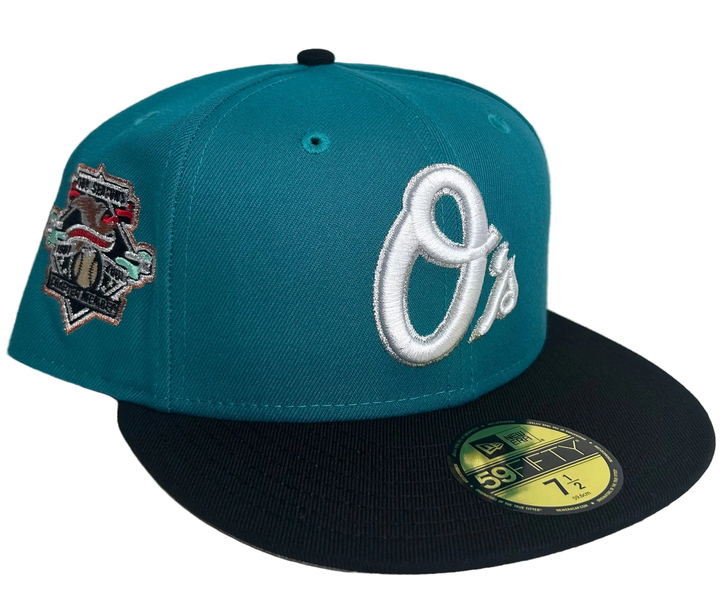 Baltimore Orioles "FIGURES" Exclusive New Era 59Fifty Fitted Hat - Aqua/Black.