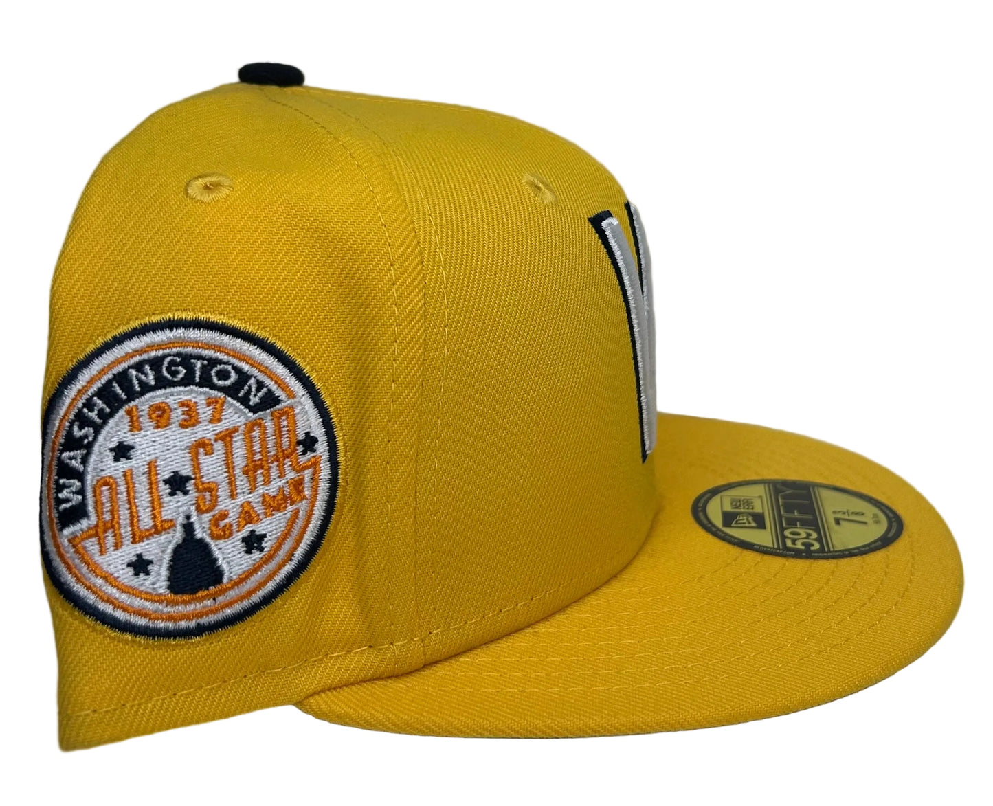 New Era 59FIFTY fitted hat featuring the classic Washington Senators or “Nationals” "W" block logo on the front and a 1937 All-Star Game side patch.