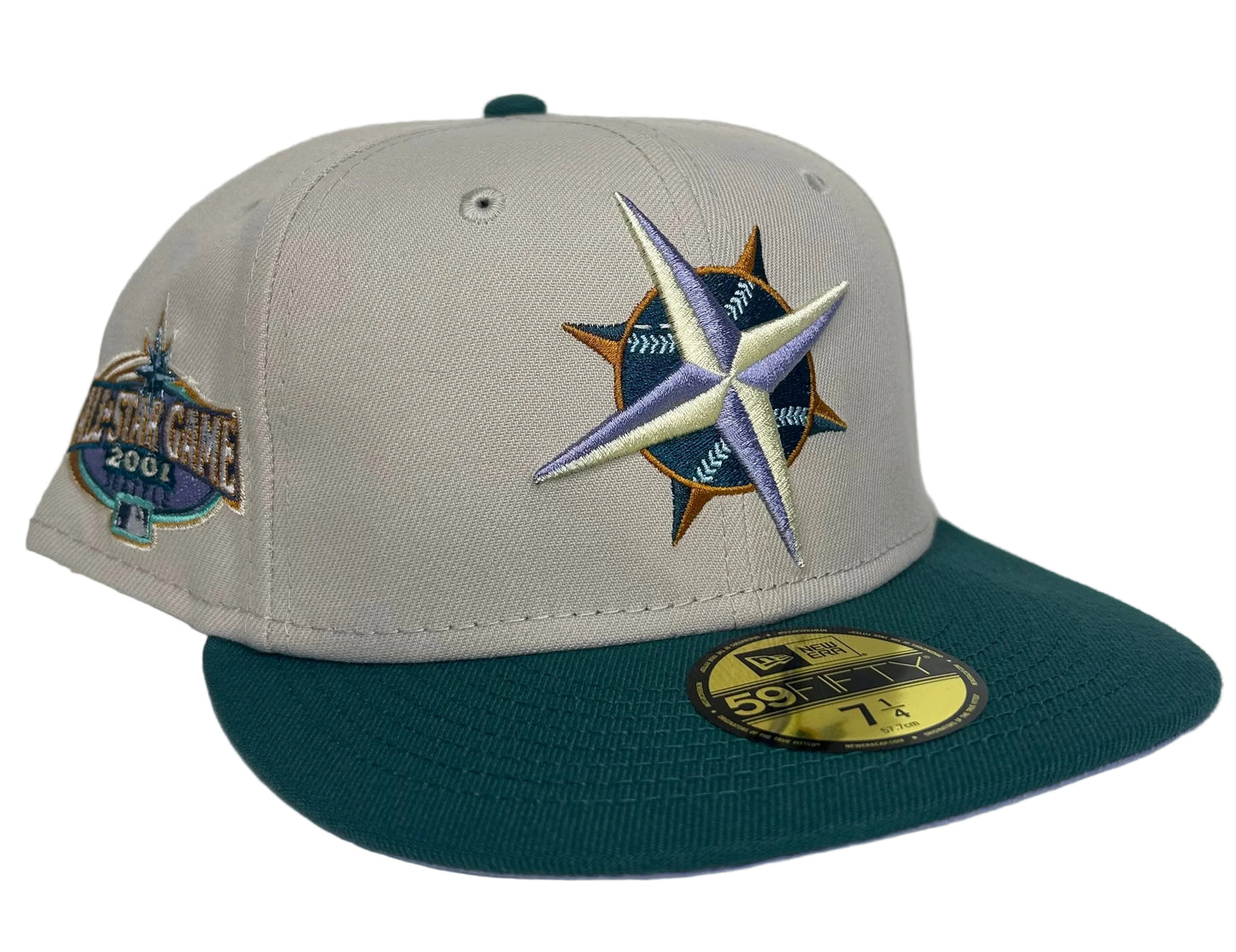 New Era 59Fifty Seattle Mariners fitted cap featuring a 2001 All-Star Game side patch.