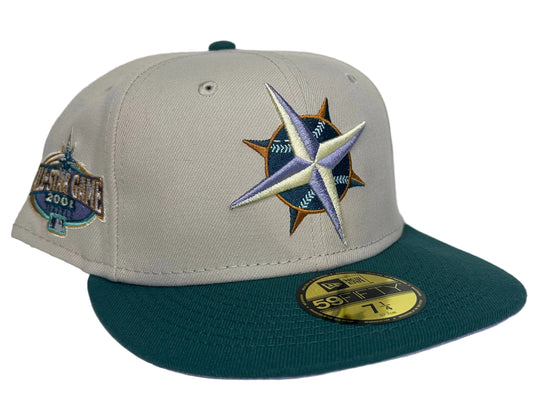New Era 59Fifty Seattle Mariners fitted cap featuring a 2001 All-Star Game side patch.