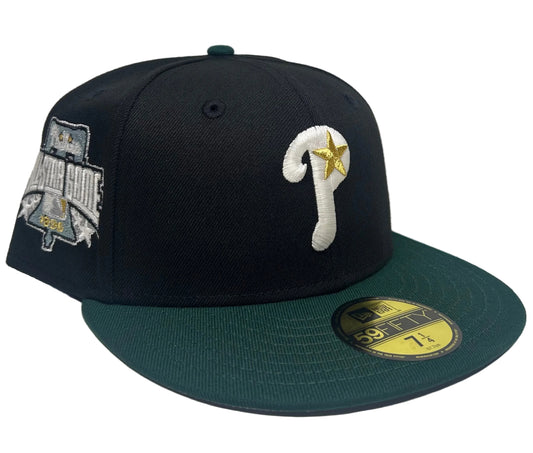 New Era Philadelphia Phillies 1996 All Star Game 59FIFTY fitted hat with a black crown and green visor.