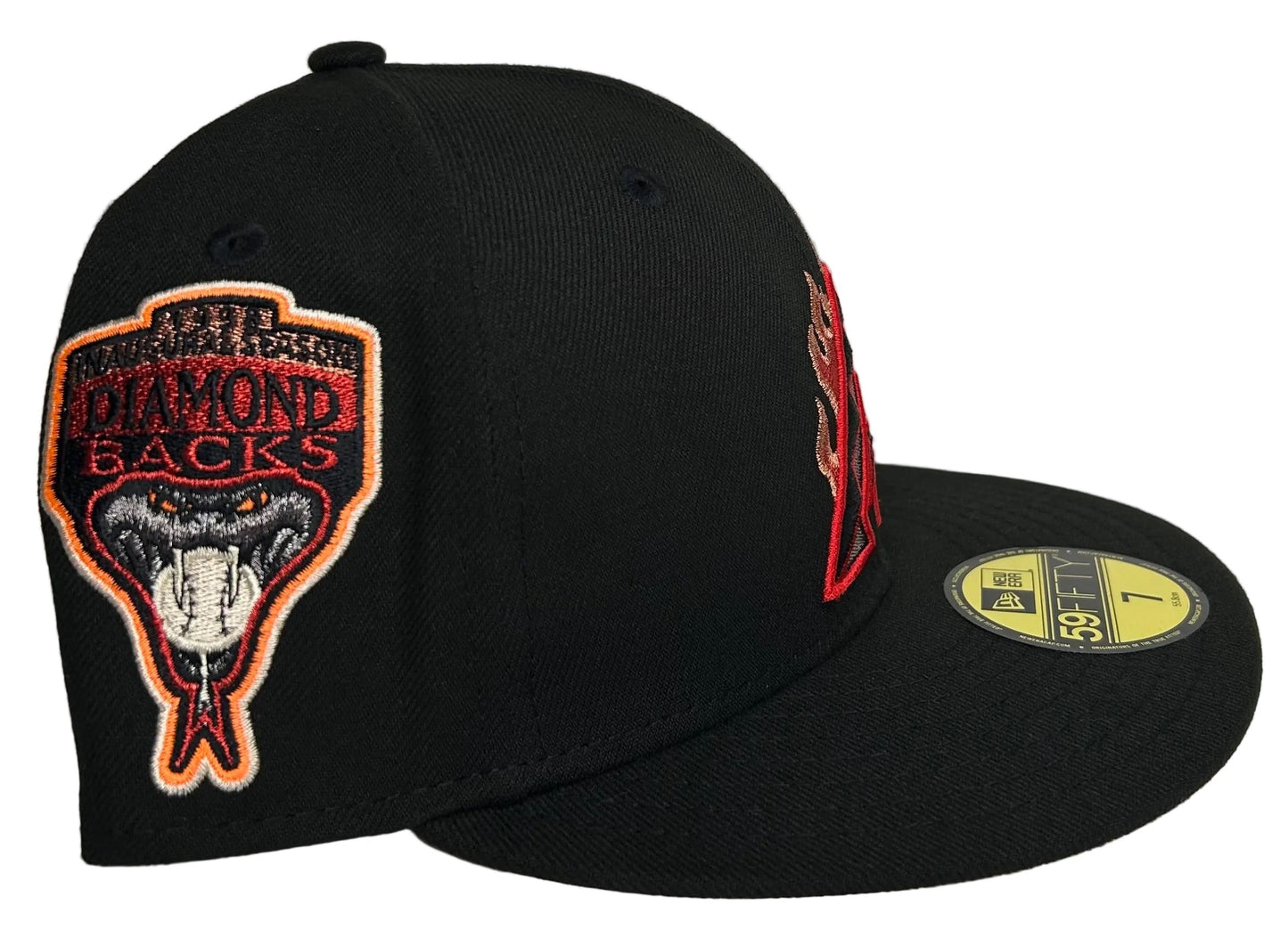 New Era 59FIFTY fitted hat headline is the limited-edition Arizona Diamondbacks "Fire Pack" release from HC, featuring an embroidered flaming team logo on the front and an inaugural side patch.