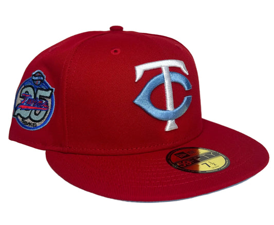New Era Minnesota Twins 1991 World Series Champions Blue Undervisor 59FIFTY Fitted Hat.