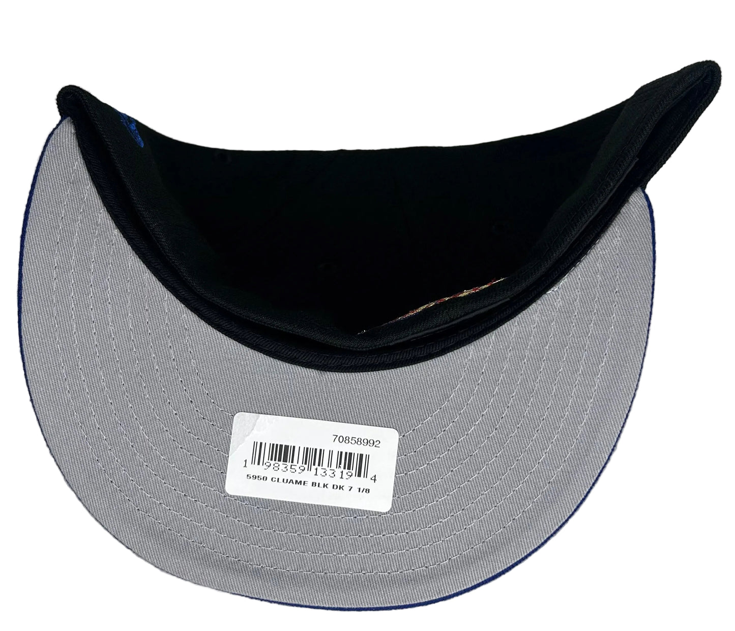 New Era Club America 59Fifty fitted hat features a black crown with a prominent embroidered team logo and a bright blue visor.