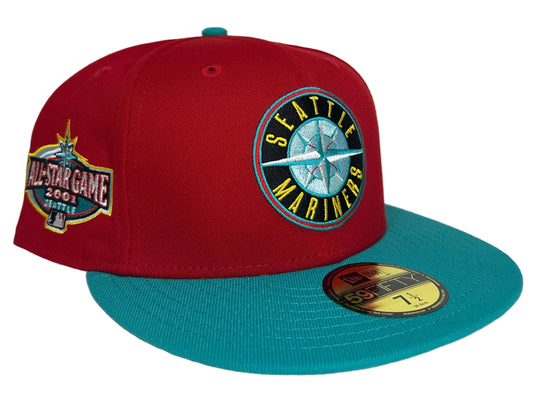 New Era Seattle Mariners Captain Planet 2.0 2001 All Star Game Patch Logo HC Exclusive 59Fifty Fitted Hat.
