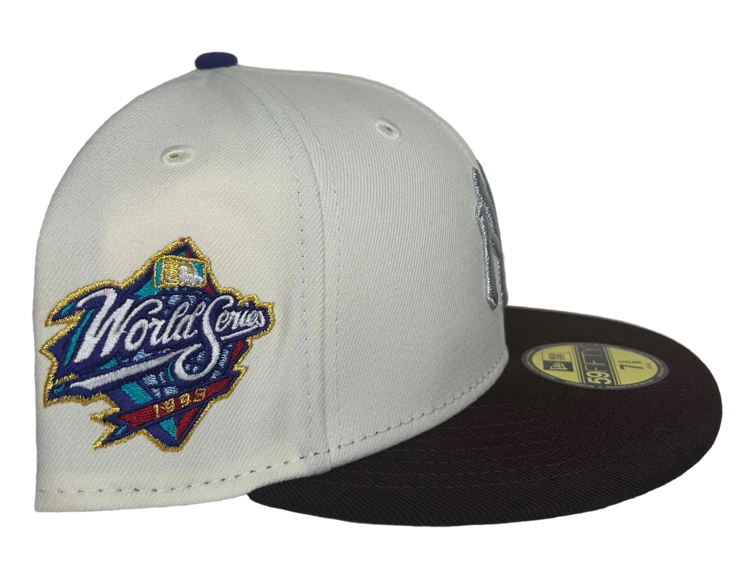 New Era 59FIFTY New York Yankees fitted cap featuring a 1998 World Series side patch.