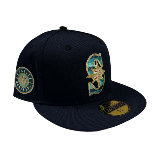 Seattle Mariners Navy W/ “Mariners Side Patch”  Grey UV 59Fifty Fitted Cap