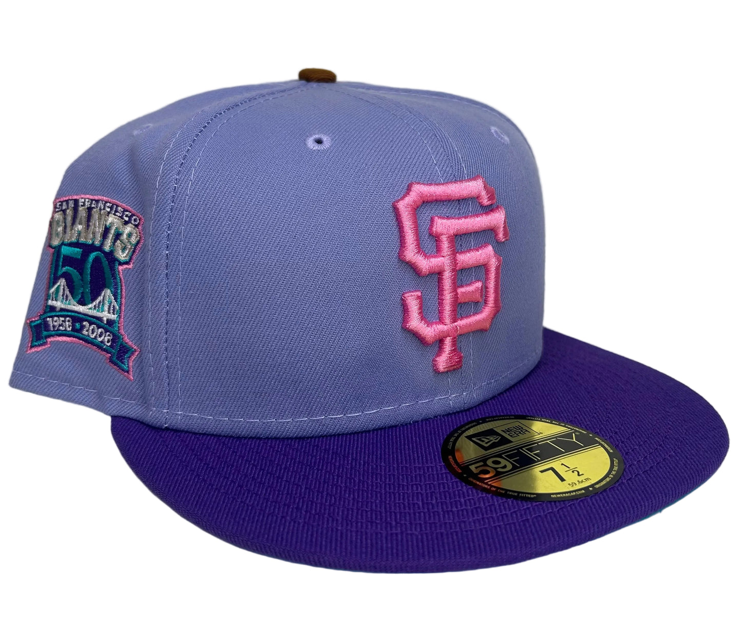 Lavender & purple New Era San Francisco 59Fifty fitted hat features logo & a 50th-anniversary side patch.