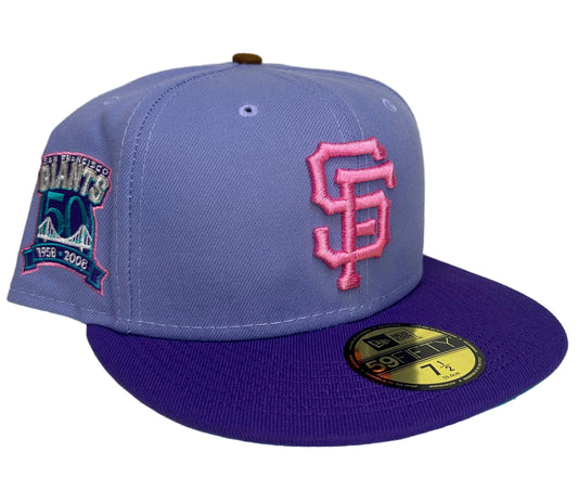 Lavender & purple New Era San Francisco 59Fifty fitted hat features logo & a 50th-anniversary side patch.