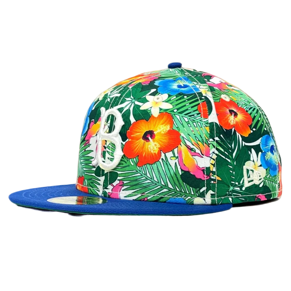 Brooklyn Dodgers 75th Anniversary "Honolulu Bear" New Era 59Fifty Fitted - White Floral / Royal 