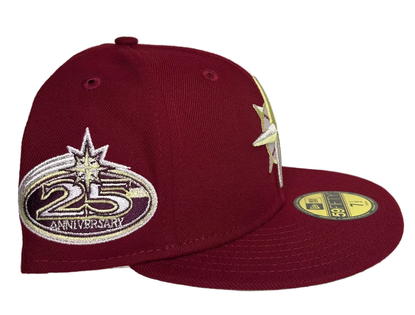HC Exclusive Seattle Mariners New Era 59FIFTY fitted hat featuring a 25th Anniversary side patch “Beanpot” pack.