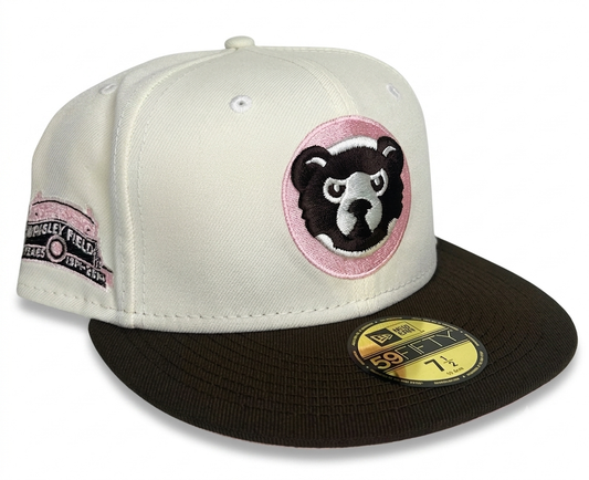 New Era 59FIFTY Chicago Cubs “Neapolitan” fitted cap featuring a brown visor and a specialized side patch.