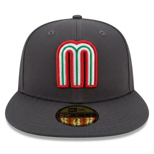 Mexico Graphite "M" w/ Flag 59Fifty New Era cap
