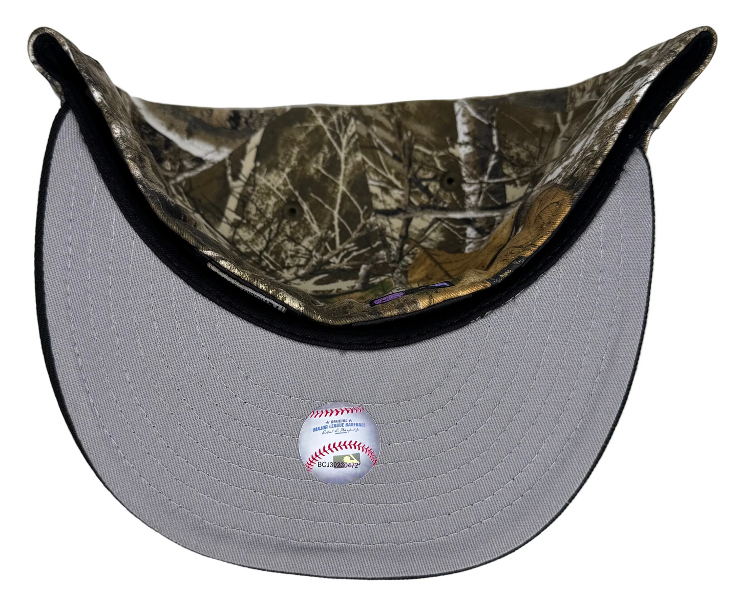 New Era 59Fifty Houston Astros hat features a unique Realtree camouflage pattern and a purple "45 Years" side patch.
